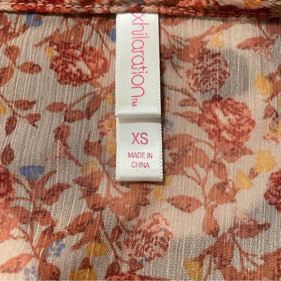 XHILERATION Dusty peach floral maxi dress boho cottagecore sundress ~ XS SMALL - Picture 2 of 15